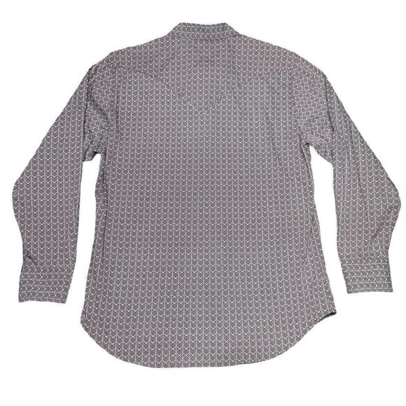 STETSON Pearl Snap Shirt Men's XXL Chevron Grid Western Cowboy Long Sleeve - Picture 2 of 11